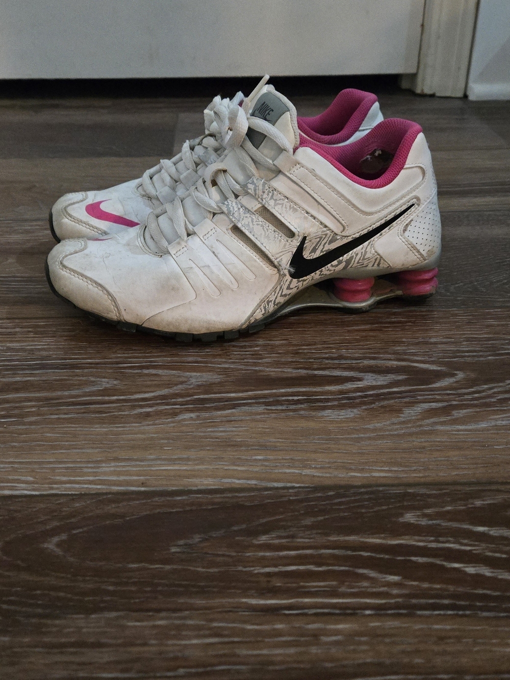 Nike Women's White & Pink Shox Running Shoes